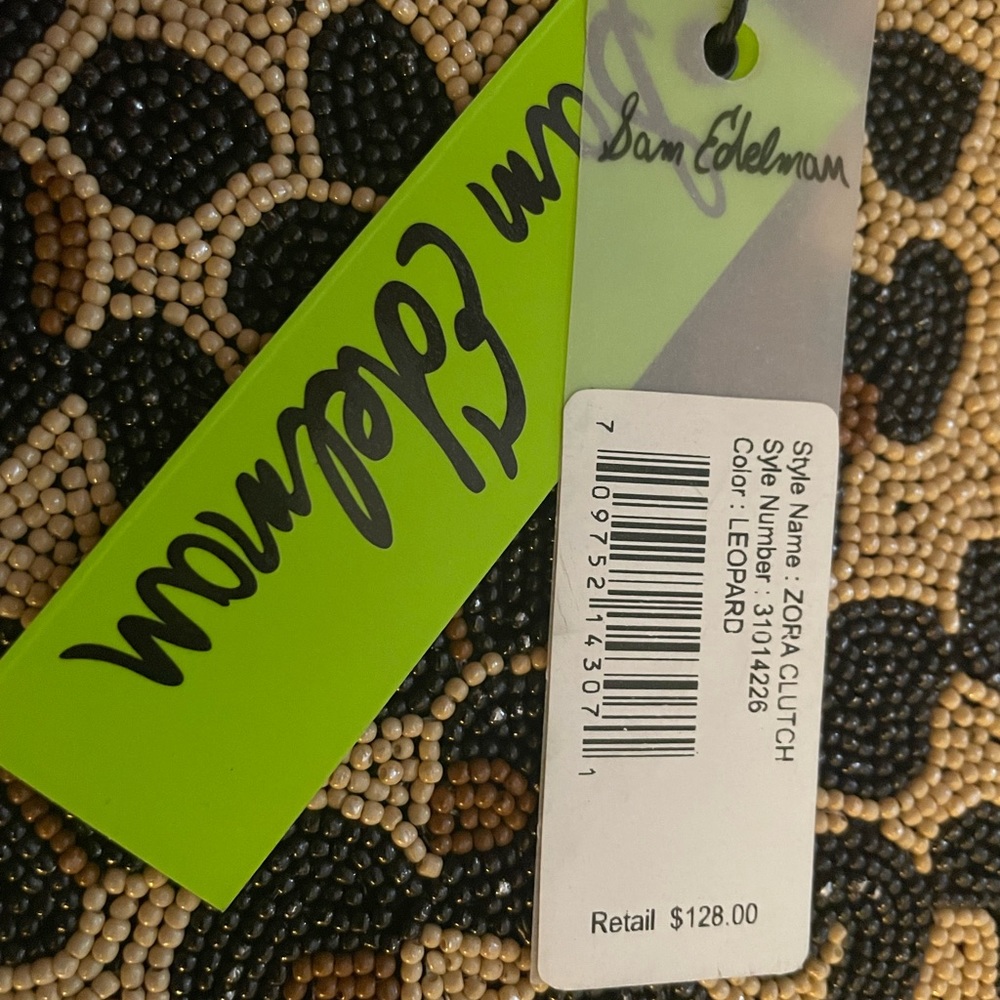 Beaded leather clutch NWT